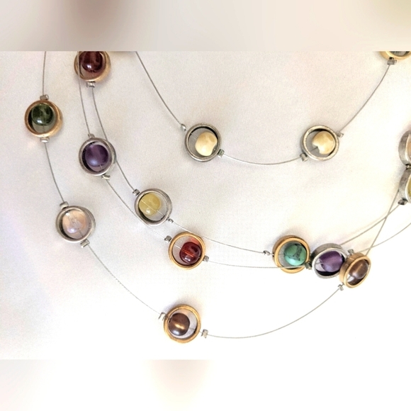 Coldwater Creek Women's Multi-strand Beaded Necklace Multicolor Adjustable - Picture 3 of 8